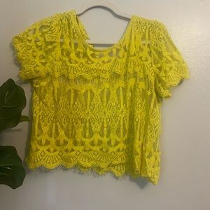 Like green lace top